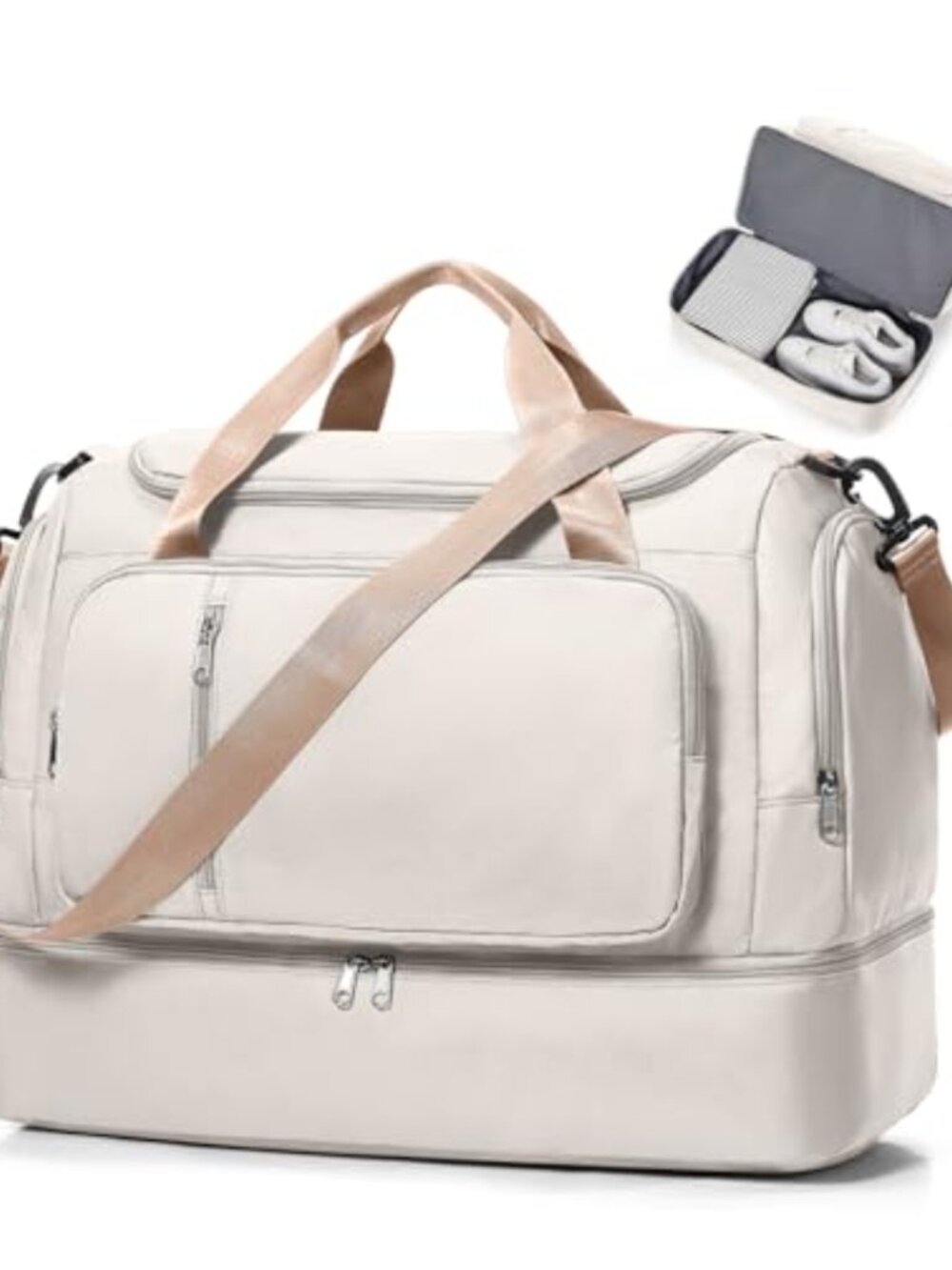 Large Travel Duffel Bag Gym Tote Weekender Carry On Luggage with Shoe